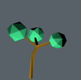 सरल Lowpoly वृक्ष 3डी मॉडल