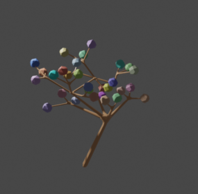 Lowpoly Model 3D Pohon Mati