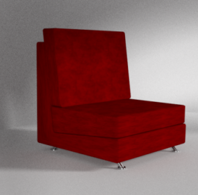 Chaise en tissu rouge modèle 3D