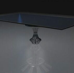 שולחן זכוכית דקורטיבי רגל תלת מימדית