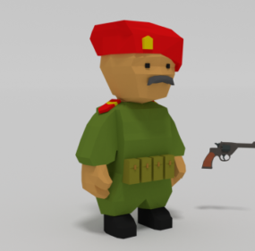 Rigged साम्यवादी सैनिक Lowpoly 3d मॉडल