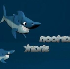 Personnage de dessin animé de requin de mer modèle 3D