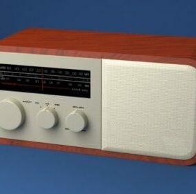 3D-Modell eines tragbaren Vintage-Radios