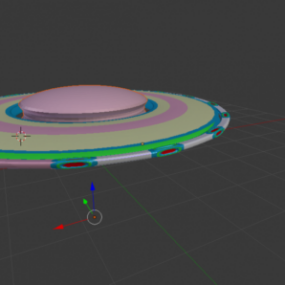 UFO Lowpoly Model 3D Desain