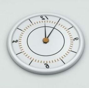 White Round Wall Clock 3d model