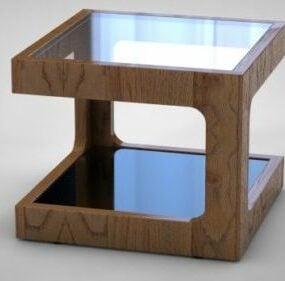 Square Wood Glass Coffee Table