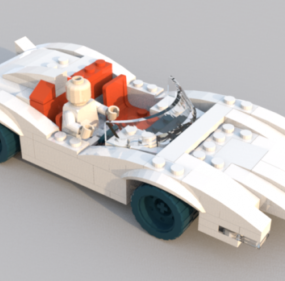 Lego Car With Driver 3d model