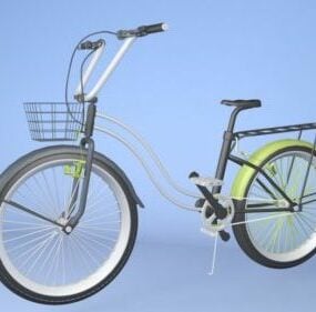 Girls Character On Double Bicycle 3d model