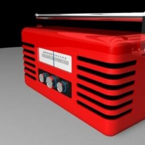 Model 3D czerwonej skrzynki radiowej