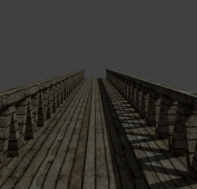 3д модель старинного деревянного моста