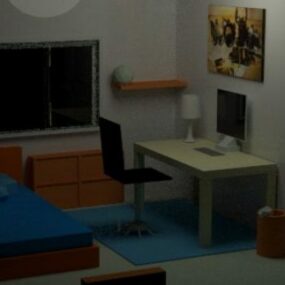 Yksinkertaisen huoneen 3d-malli