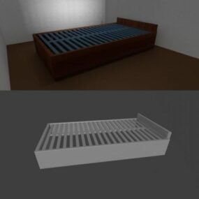 Wooden Bed Frame 3d model