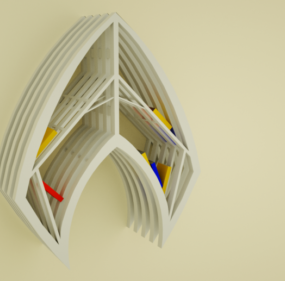مدل دکوراسیون قفسه کتاب سه بعدی
