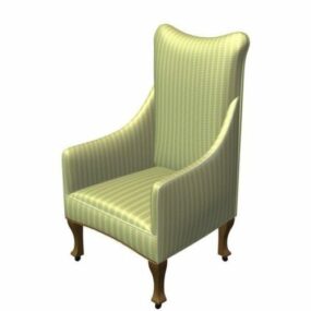 Sedia verde con schienale alto modello 3d