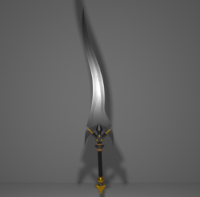 Fantasy Gaming Curved Sword 3d-modell