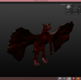 Red Dragon Game Character 3d model
