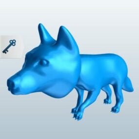 Волк большая голова Lowpoly модель 3d