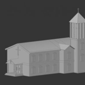 Εκκλησία Lowpoly Κατασκευή τρισδιάστατου μοντέλου