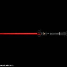 Modello 3d della spada laser rossa