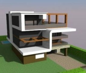 3층 집 XNUMXd 모델