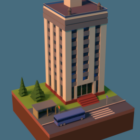 Game Cartoon Building Lowpoly