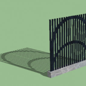 Driveway Gate Iron Fence 3d model