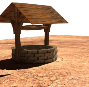 Model 3D starej studni wiejskiej