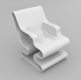 3d модель современного стула изогнутой формы