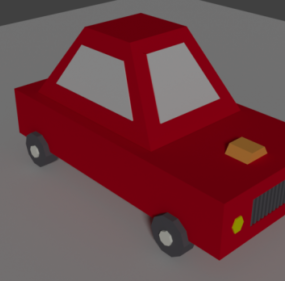Lowpoly Red Car Gaming Style 3d-modell