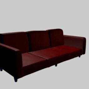 Red Leather Sofa V1 3d model