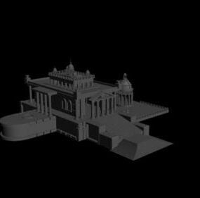 Kinesiska antika tempel 3d-modell