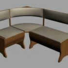 Sofa góc cong chân gỗ
