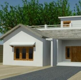 Wide House 3d model