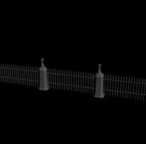 Mô hình hàng rào với đường ray 3d