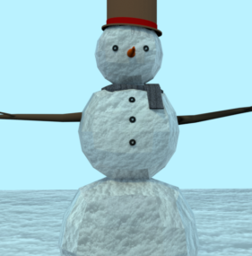 Winter Snowman Character 3d model