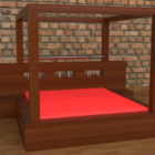アジアのアンティーク木製ベッド