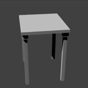 Simple Wood Square Table 3d model