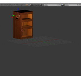 Cupboard Red Wood 3d model