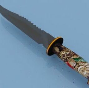 3д модель резного украшения ножа