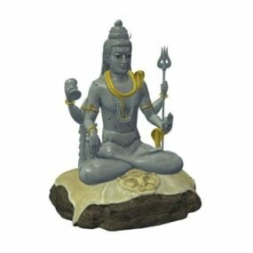 Altes indisches Buddha-Statue-3D-Modell