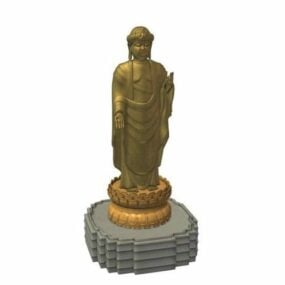 Buddha gyllene staty 3d-modell