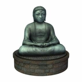 Ancient Buddha Statue Stiting 3d model