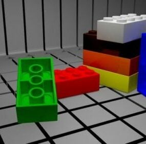 Model 3d Tumpukan Batu Bata Lego