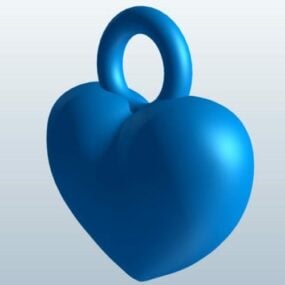 نموذج قفل القلب ثلاثي الأبعاد