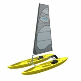 Racing Sail Boat 3d model