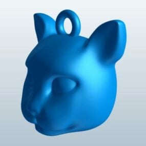 Cat Head Figurine 3d model