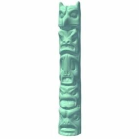Mayan Ancient Totem Pole 3d model
