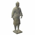 Vintage Chinese Warrior Statue