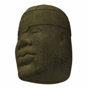 प्राचीन सिर की मूर्ति 3डी मॉडल