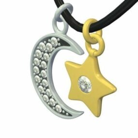Necklace Star Moon Shaped 3d model